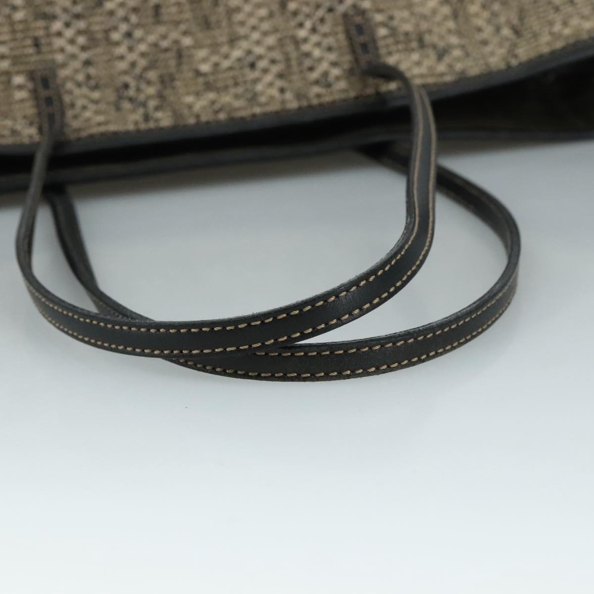 FENDI Zucca Canvas Tote Bag PVC Leather Beige Black 108584