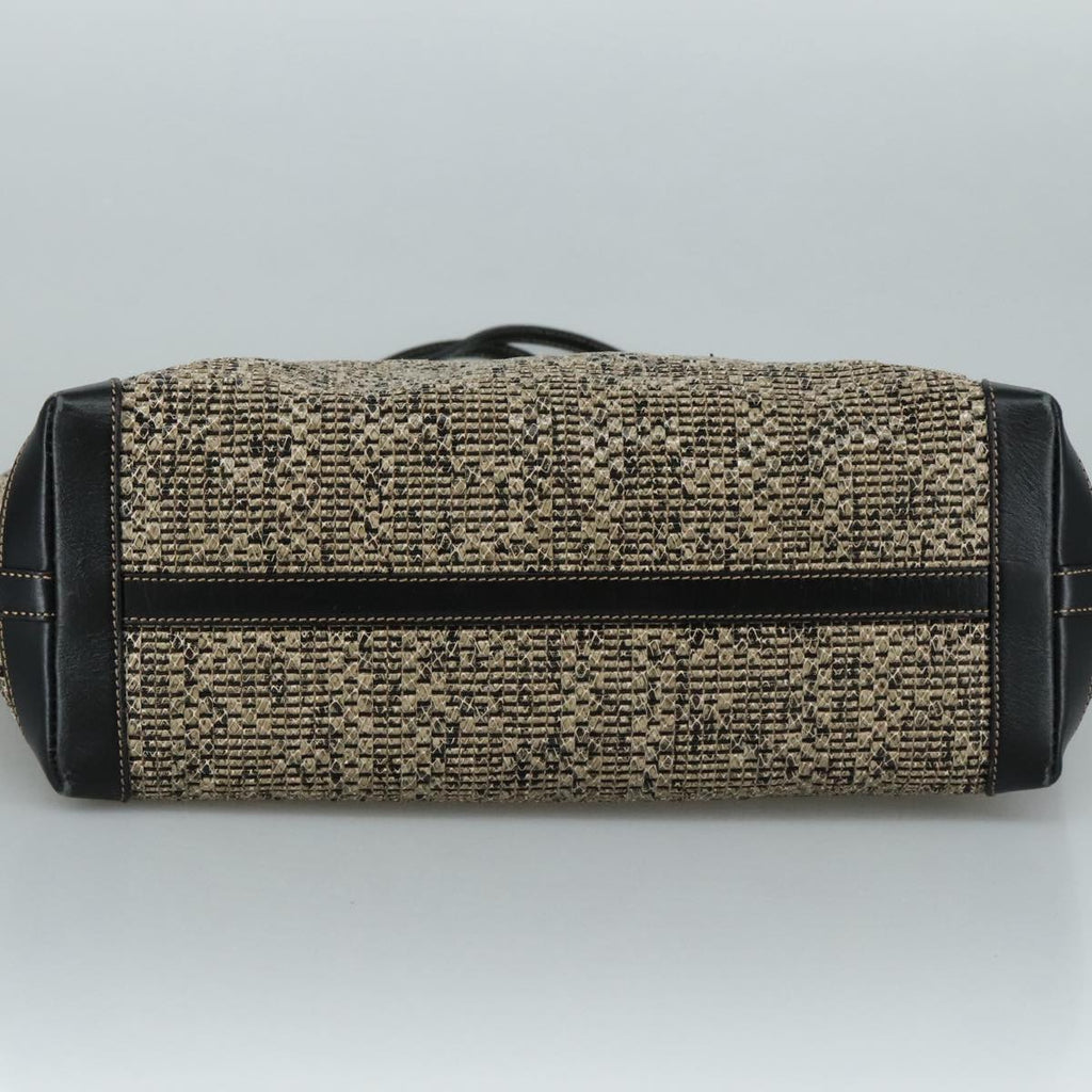 FENDI Zucca Canvas Tote Bag PVC Leather Beige Black 108584