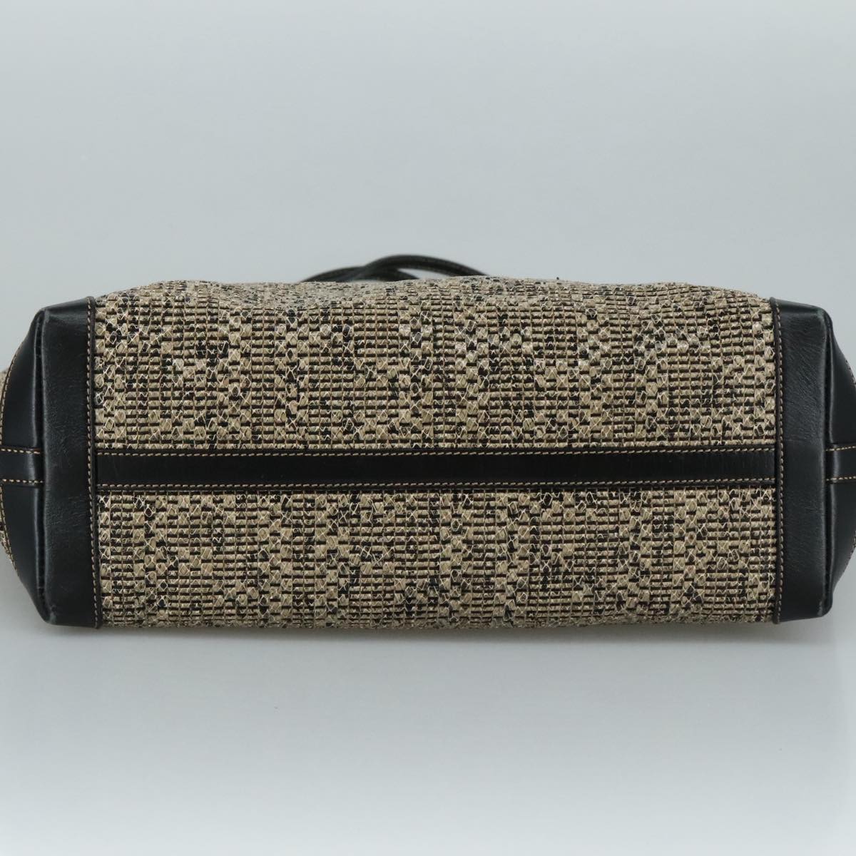 FENDI Zucca Canvas Tote Bag PVC Leather Beige Black 108584