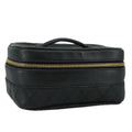 CHANEL Bicolore Vanity Hand Bag Leather Black Gold CC 108585