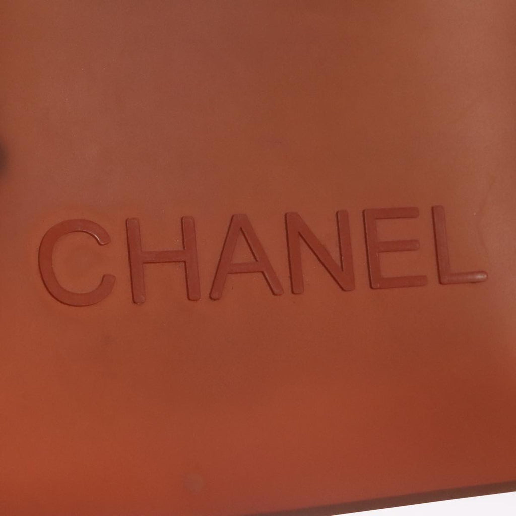 CHANEL Tote Bag Rubber Brown CC 108641
