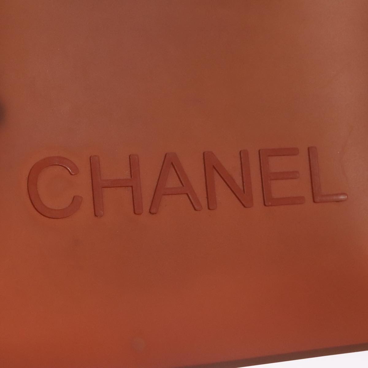 CHANEL Tote Bag Rubber Brown CC 108641