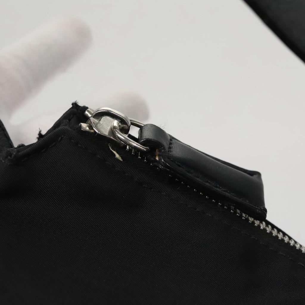 FENDI Shoulder Bag Nylon Leather Black Silver 108665