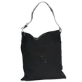 FENDI Shoulder Bag Nylon Leather Black Silver 108665