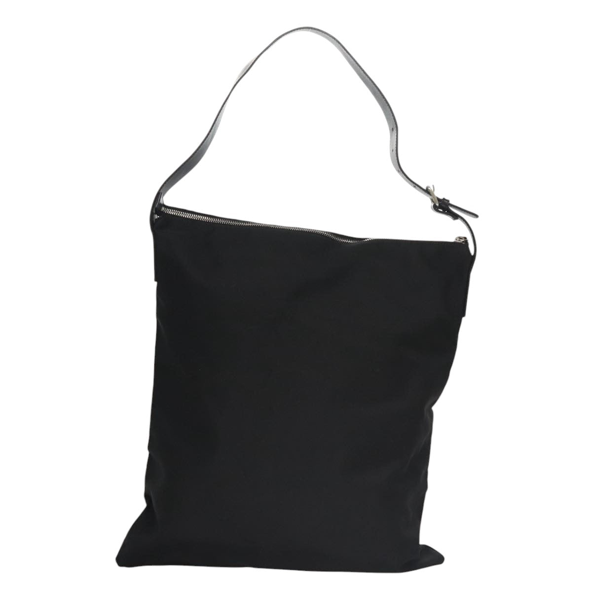 FENDI Shoulder Bag Nylon Leather Black Silver 108665