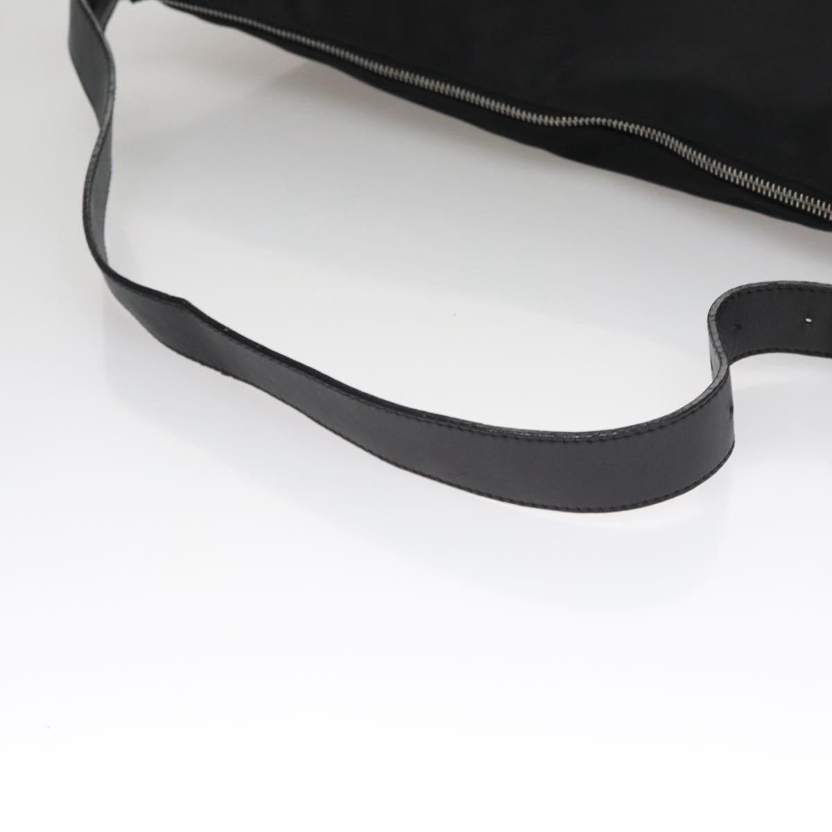 FENDI Shoulder Bag Nylon Leather Black Silver 108665