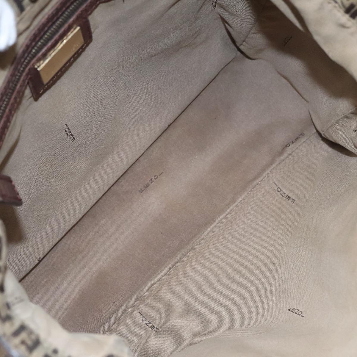 FENDI Zucchino Canvas Tote Bag Brown 108744
