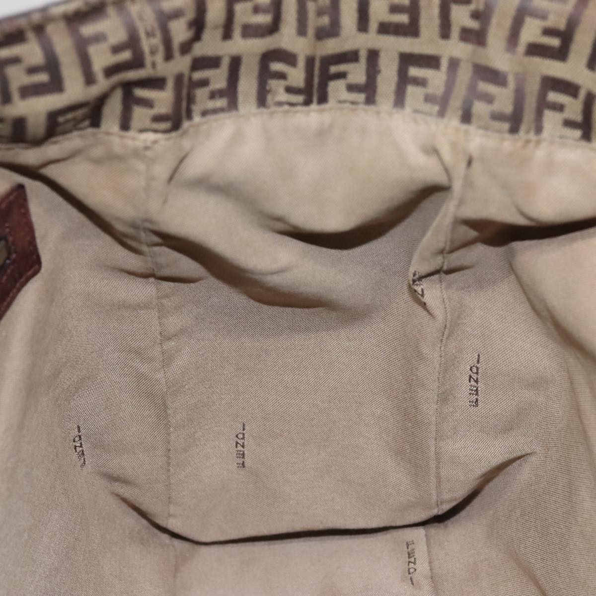 FENDI Zucchino Canvas Tote Bag Brown 108744