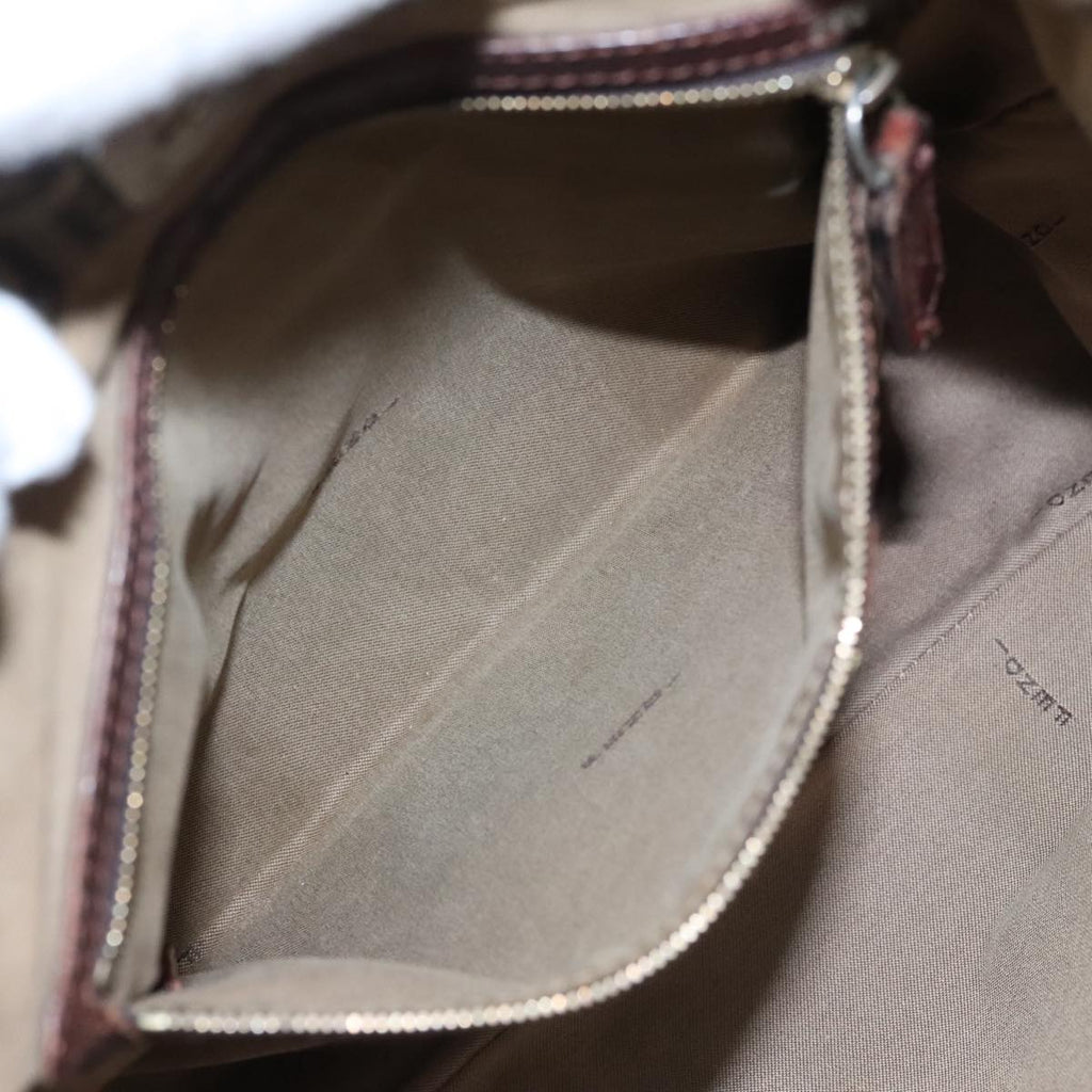 FENDI Zucchino Canvas Tote Bag Brown 108744