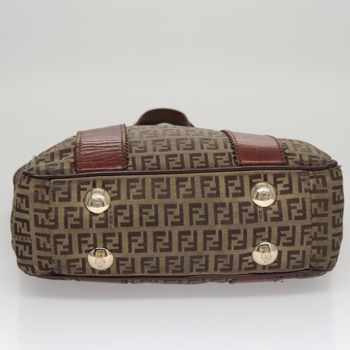 FENDI Zucchino Canvas Tote Bag Brown 108744