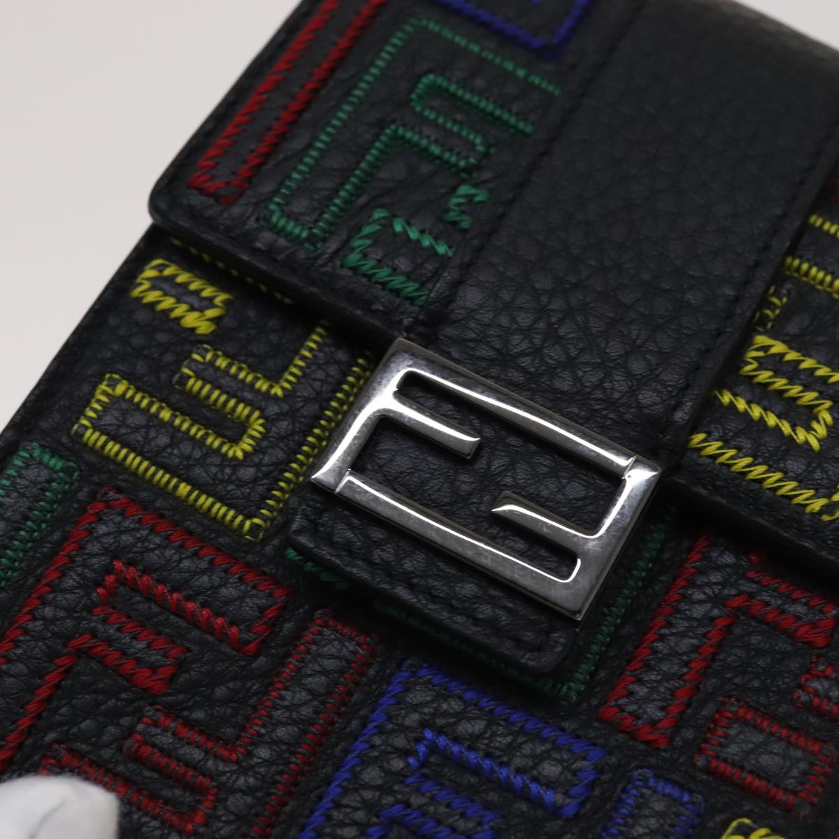 FENDI Zucca Canvas Smartphone holder Pouch Leather Multicolor 7AS120 108838