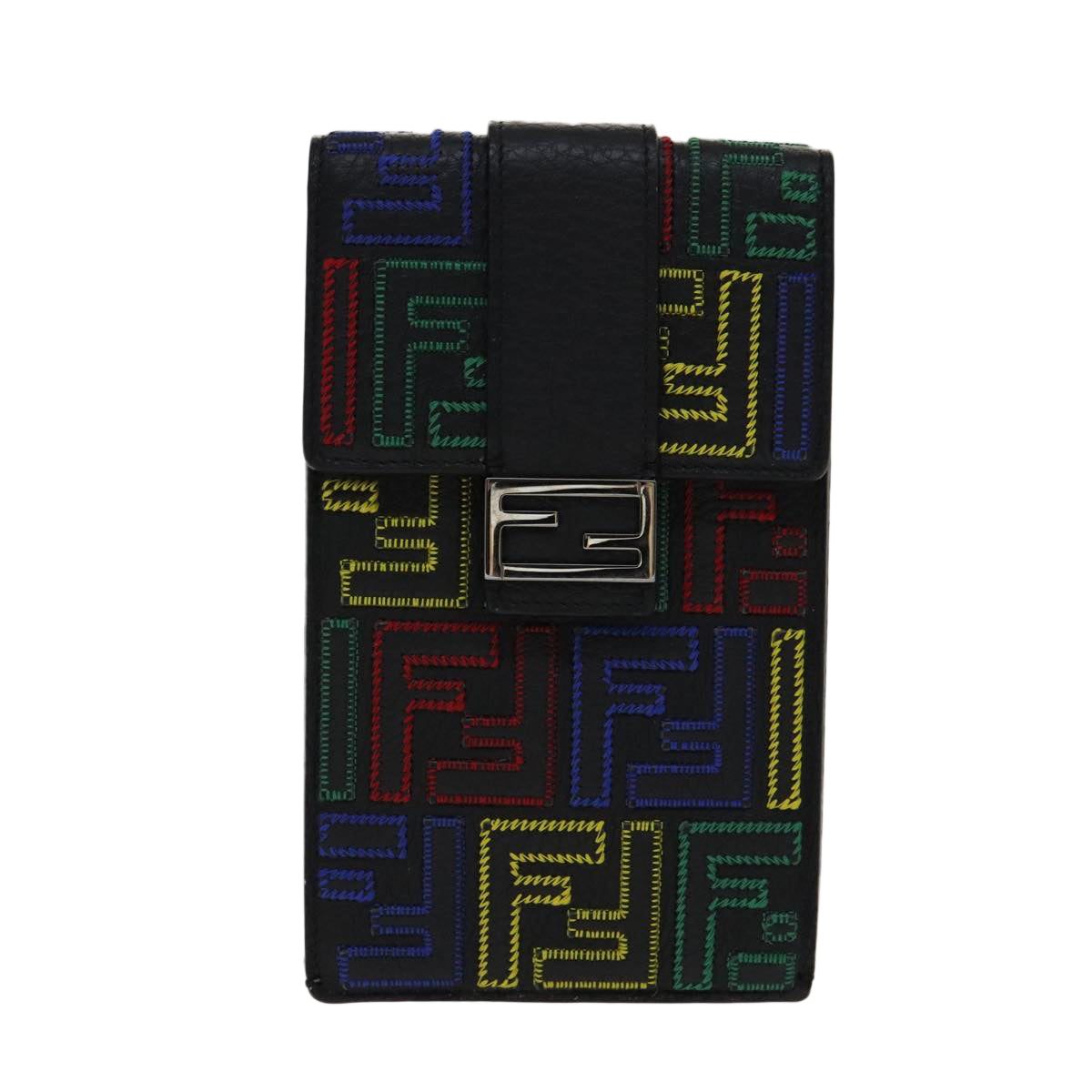 FENDI Zucca Canvas Smartphone holder Pouch Leather Multicolor 7AS120 108838