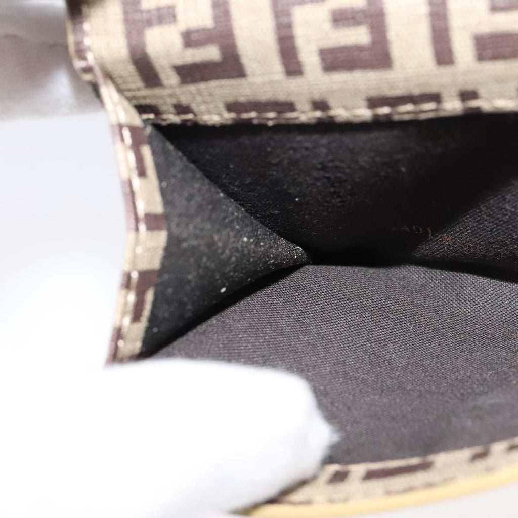 FENDI Zucchino Canvas Wallet Patent leather Gold 108922