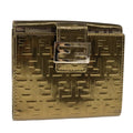 FENDI Zucchino Canvas Wallet Patent leather Gold 108922