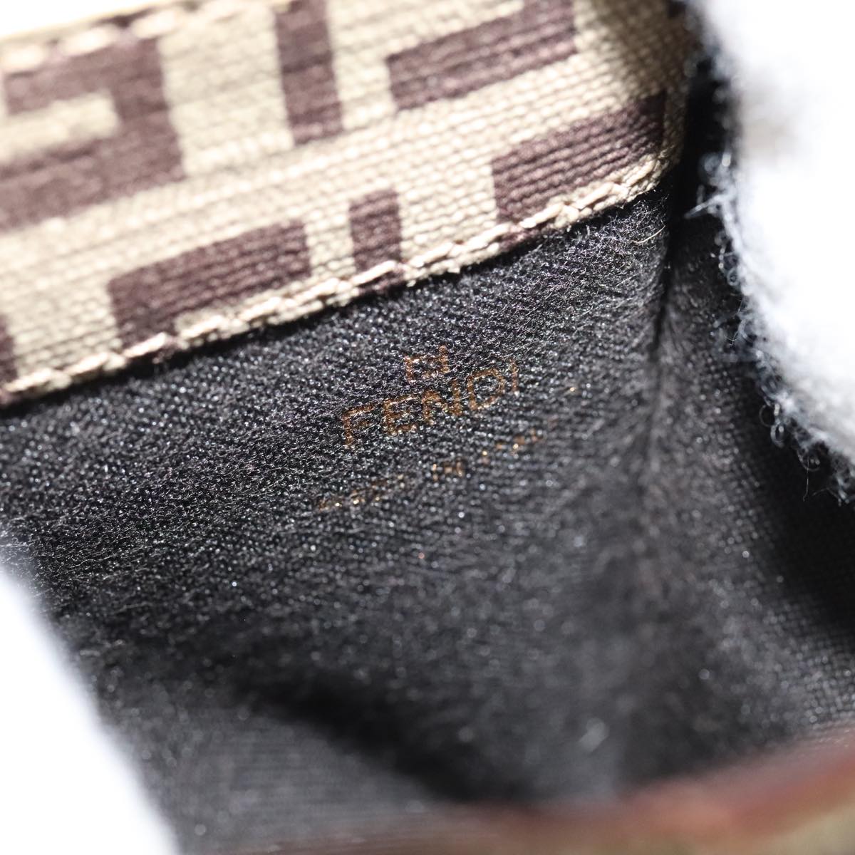 FENDI Zucchino Canvas Wallet Patent leather Gold 108922