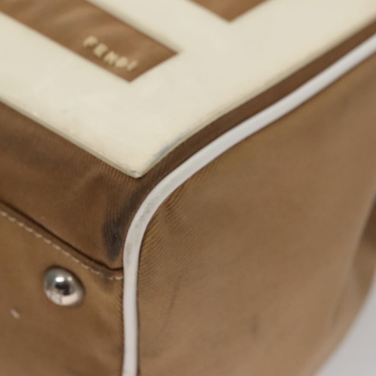 FENDI Hand Bag Canvas Beige 108950