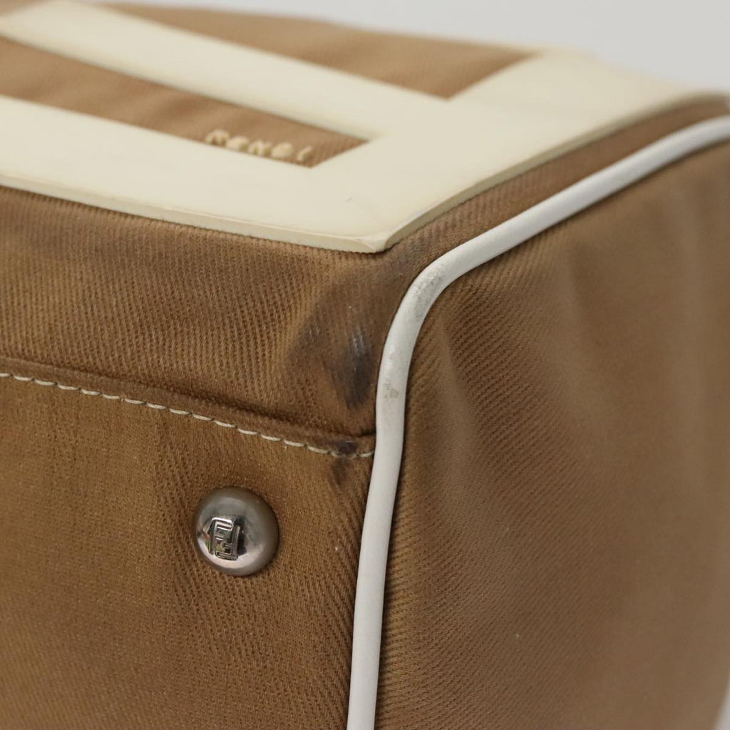 FENDI Hand Bag Canvas Beige 108950