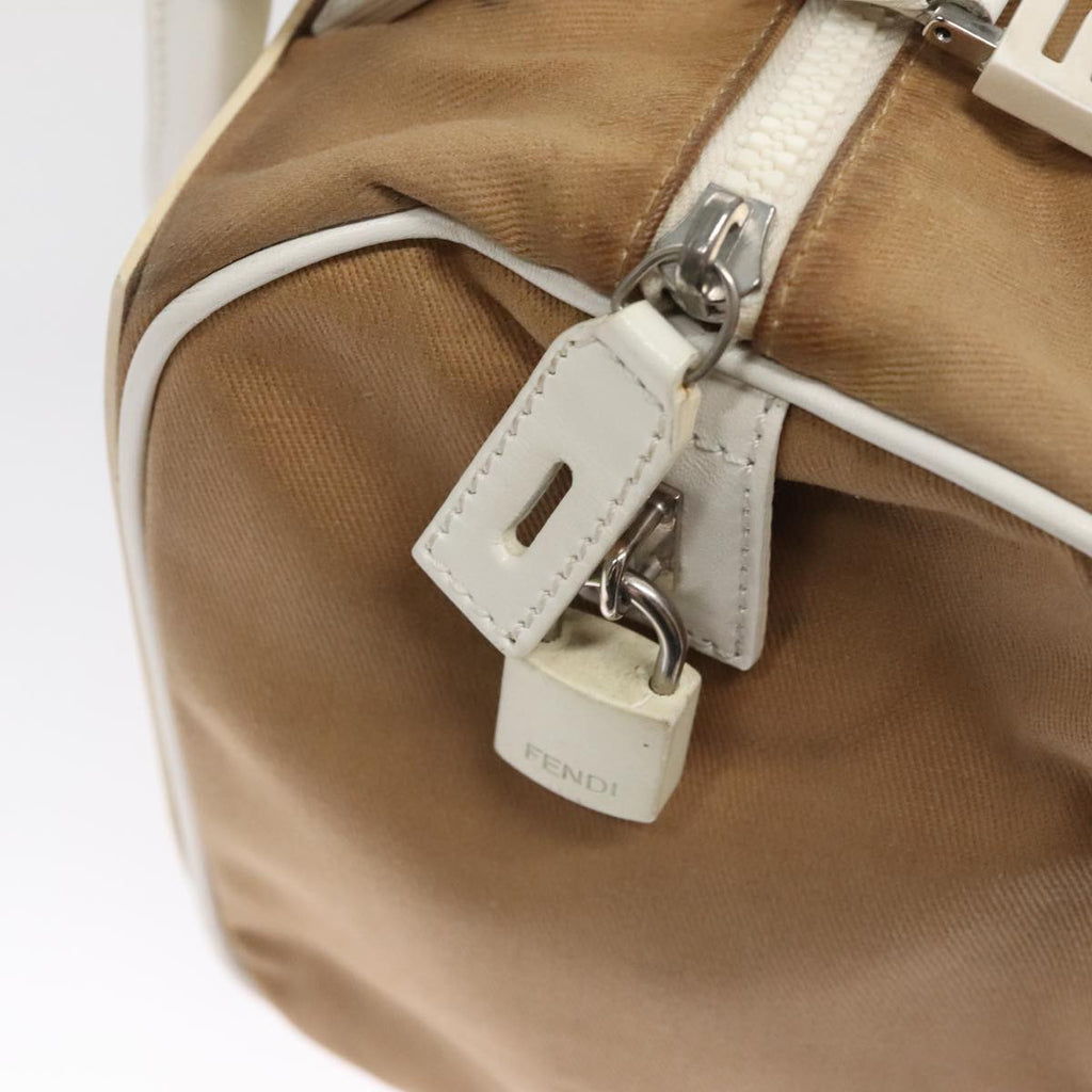 FENDI Hand Bag Canvas Beige 108950