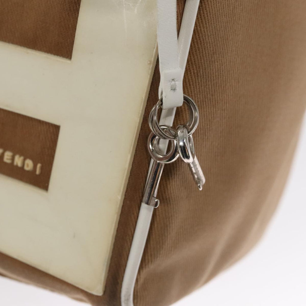 FENDI Hand Bag Canvas Beige 108950