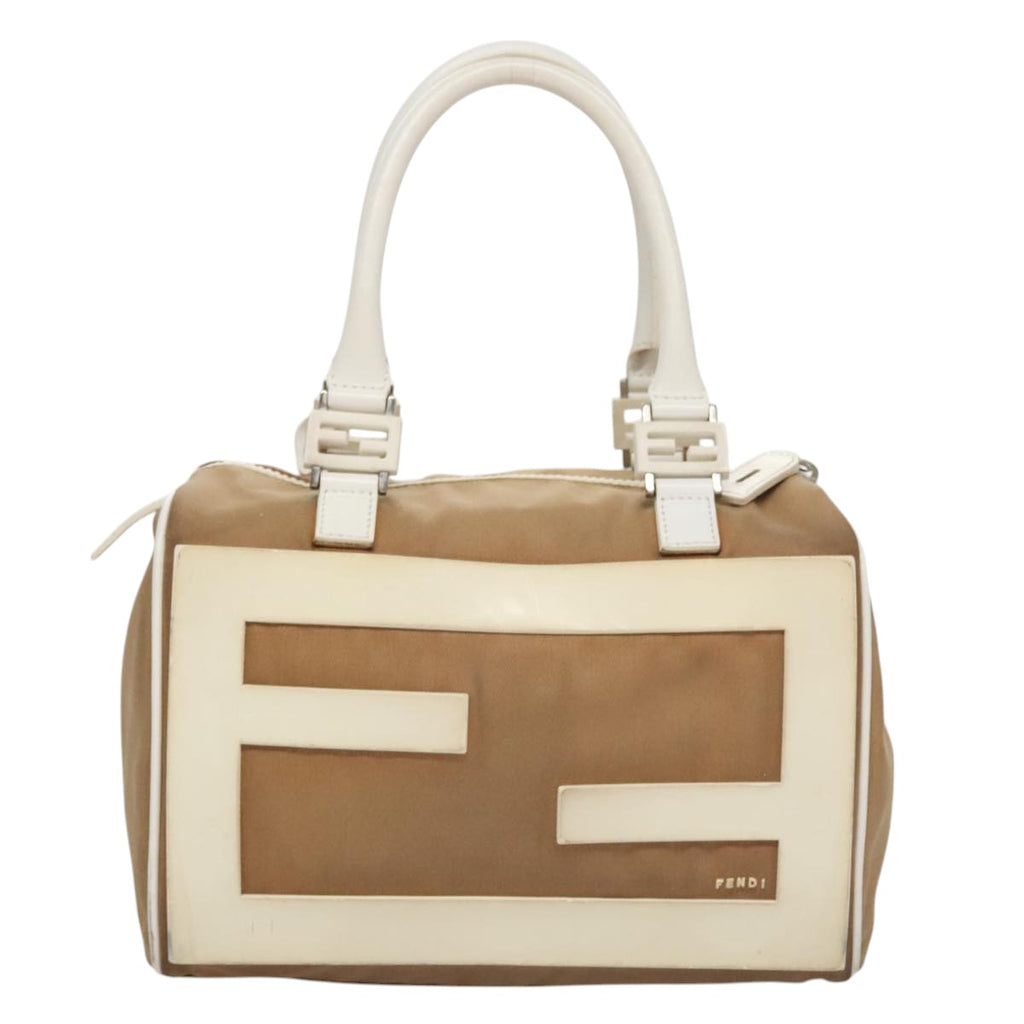 FENDI Hand Bag Canvas Beige 108950