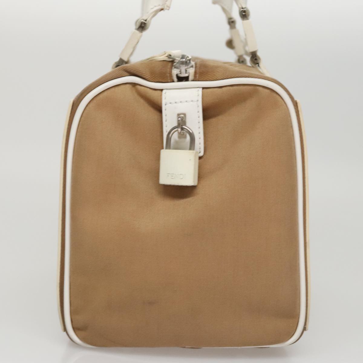 FENDI Hand Bag Canvas Beige 108950