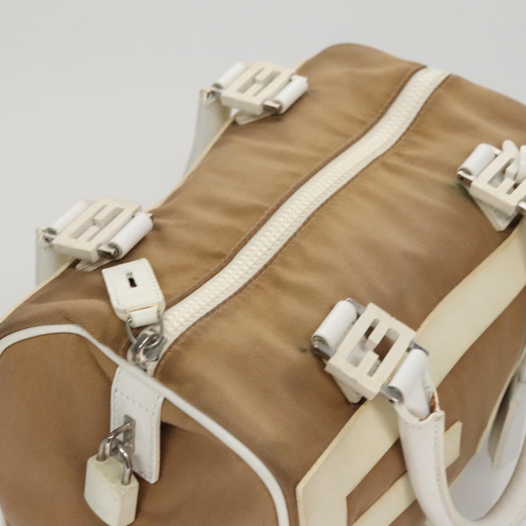 FENDI Hand Bag Canvas Beige 108950