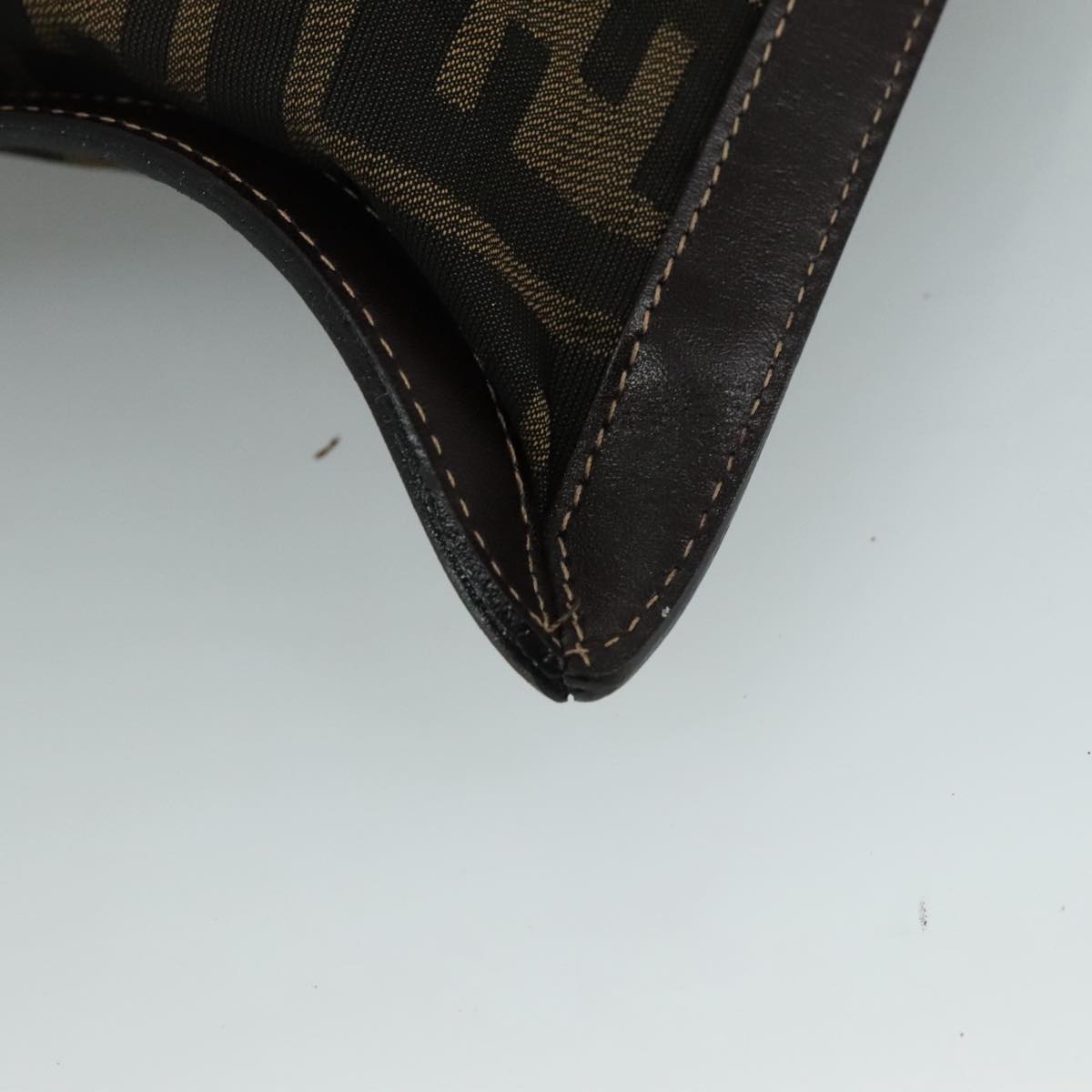FENDI Zucca Canvas Clutch Bag Brown Black gold 108974