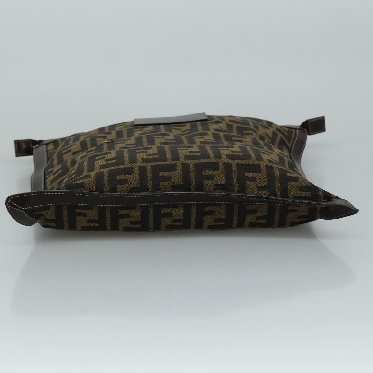 FENDI Zucca Canvas Clutch Bag Brown Black gold 108974