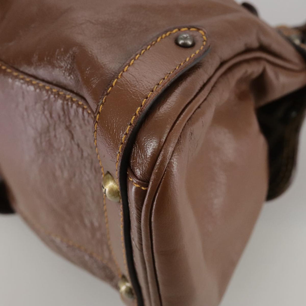 FENDI Hand Bag Leather Brown 109148