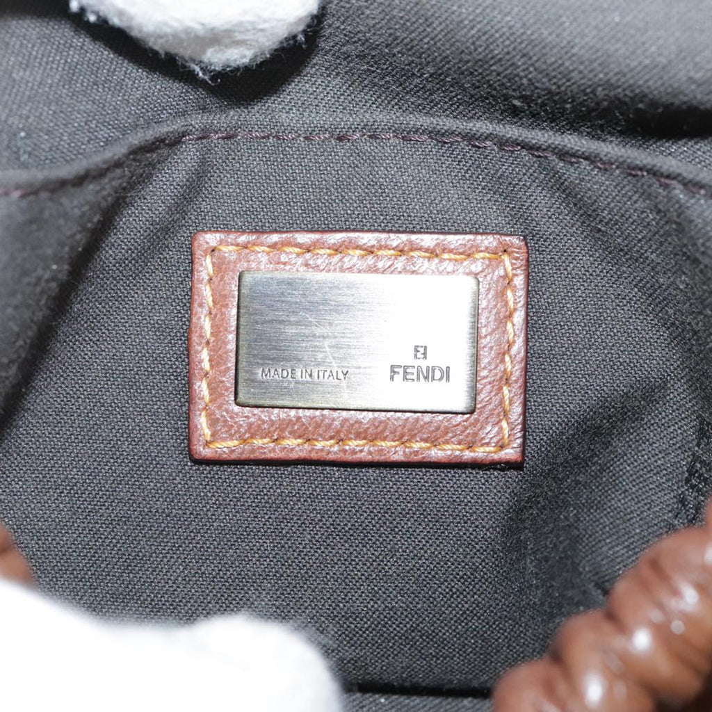 FENDI Hand Bag Leather Brown 109148