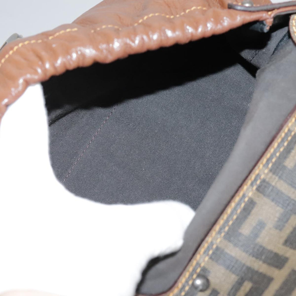 FENDI Hand Bag Leather Brown 109148