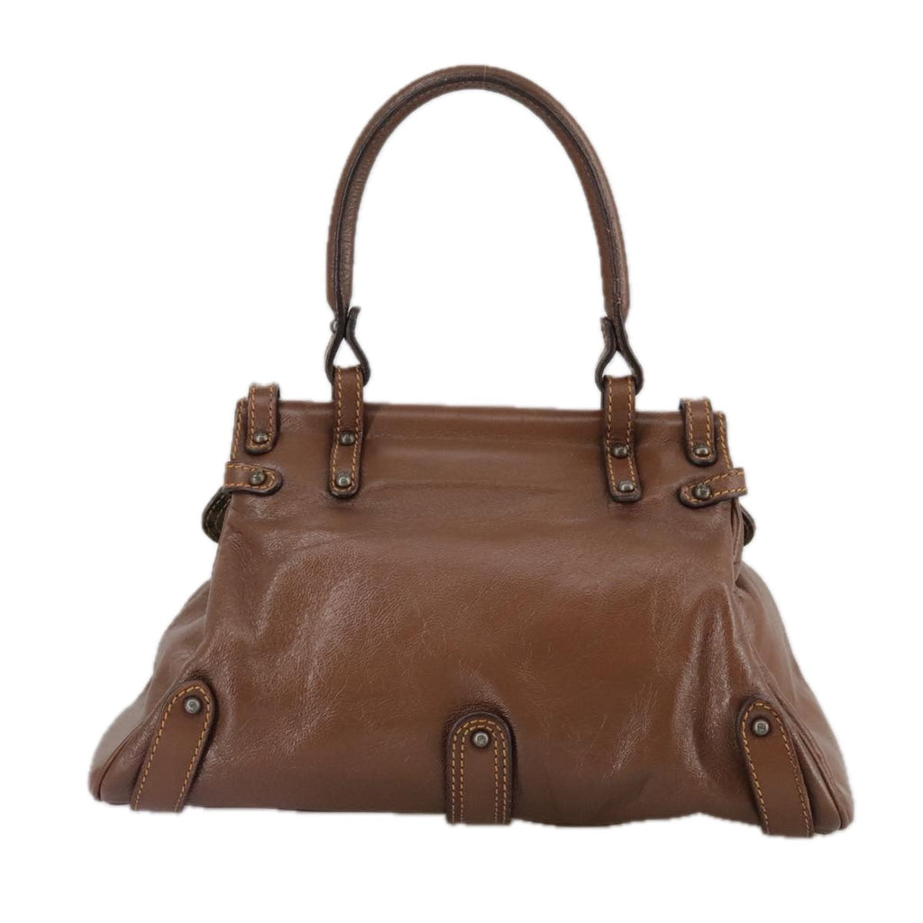 FENDI Hand Bag Leather Brown 109148