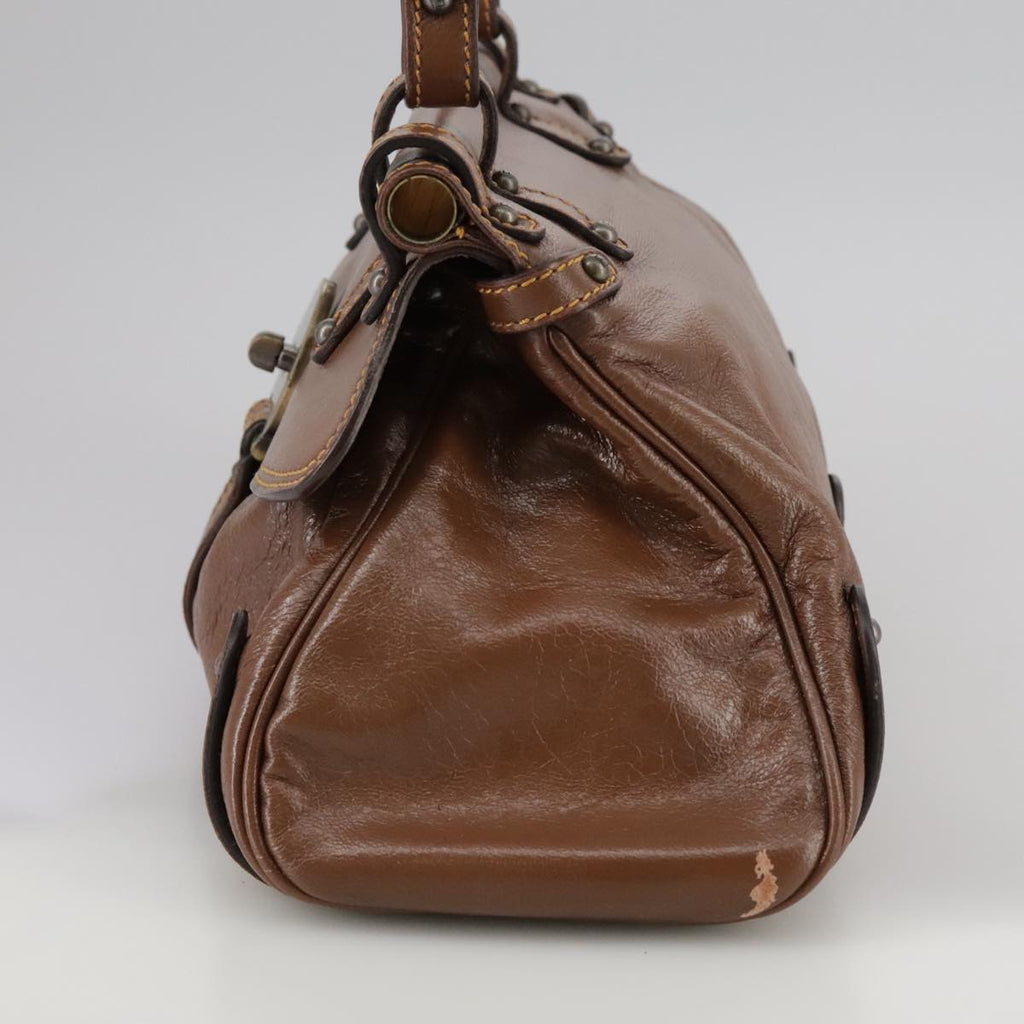 FENDI Hand Bag Leather Brown 109148