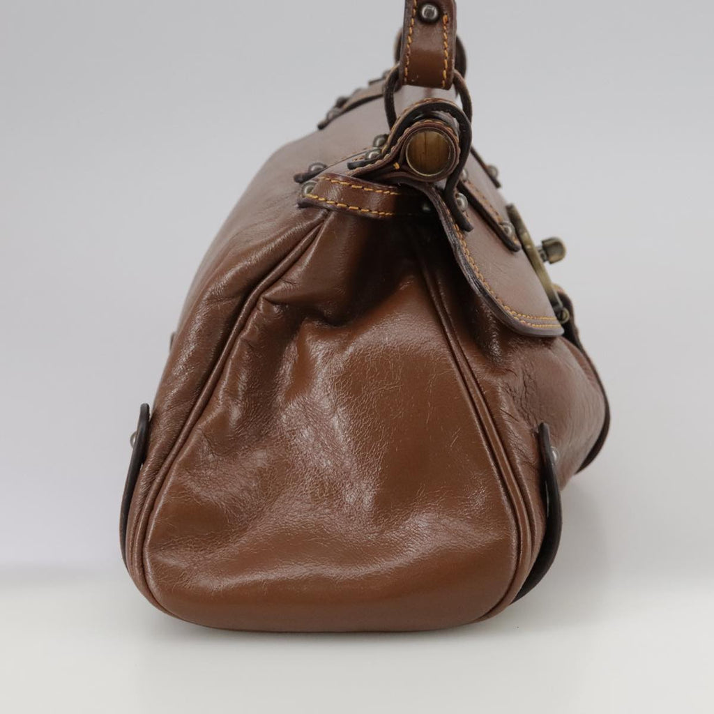 FENDI Hand Bag Leather Brown 109148