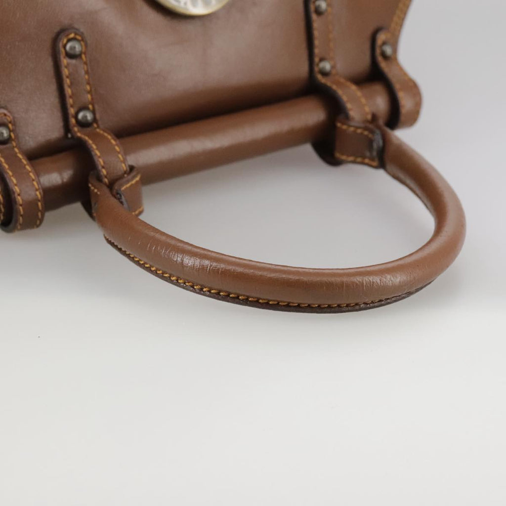 FENDI Hand Bag Leather Brown 109148