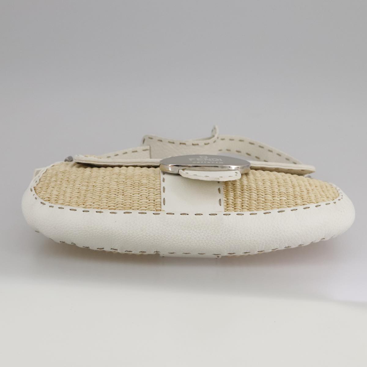 FENDI Celeria Hand Bag Raffia Beige 109149