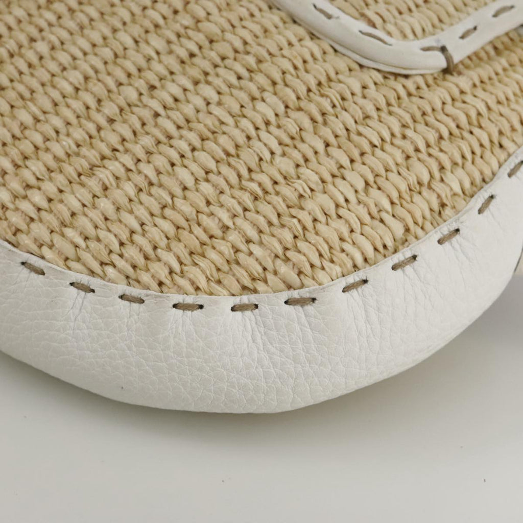 FENDI Celeria Hand Bag Raffia Beige 109149