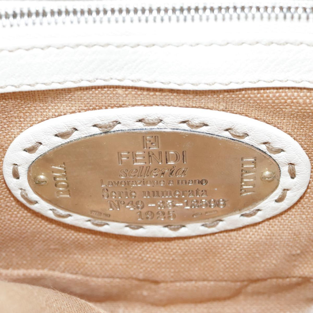 FENDI Celeria Hand Bag Raffia Beige 109149