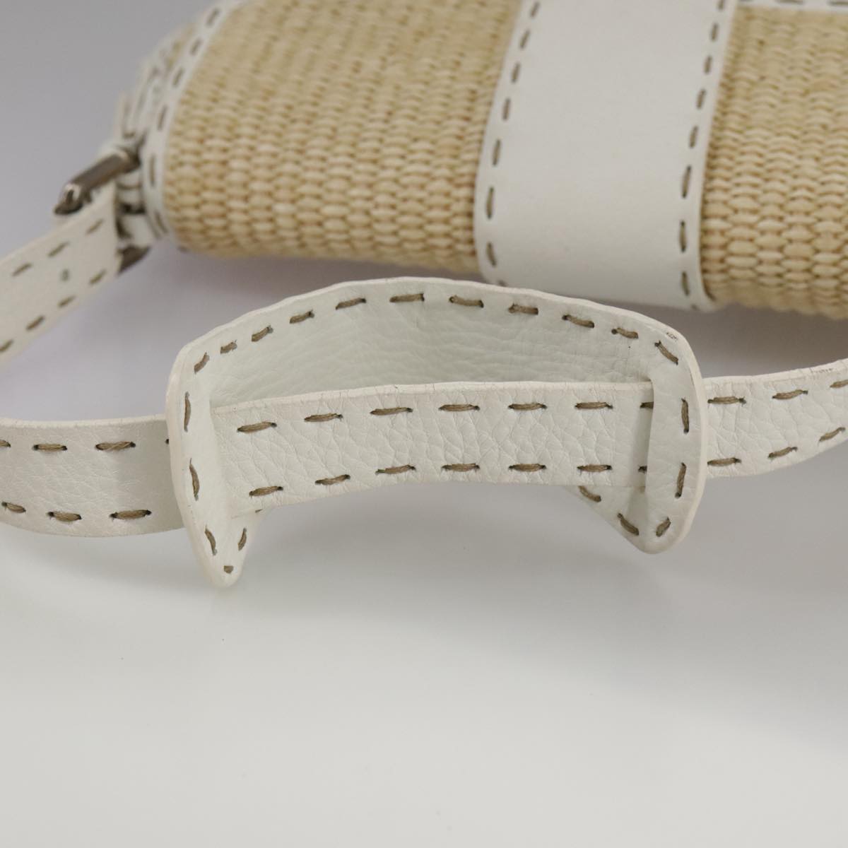 FENDI Celeria Hand Bag Raffia Beige 109149