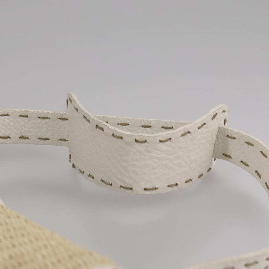 FENDI Celeria Hand Bag Raffia Beige 109149
