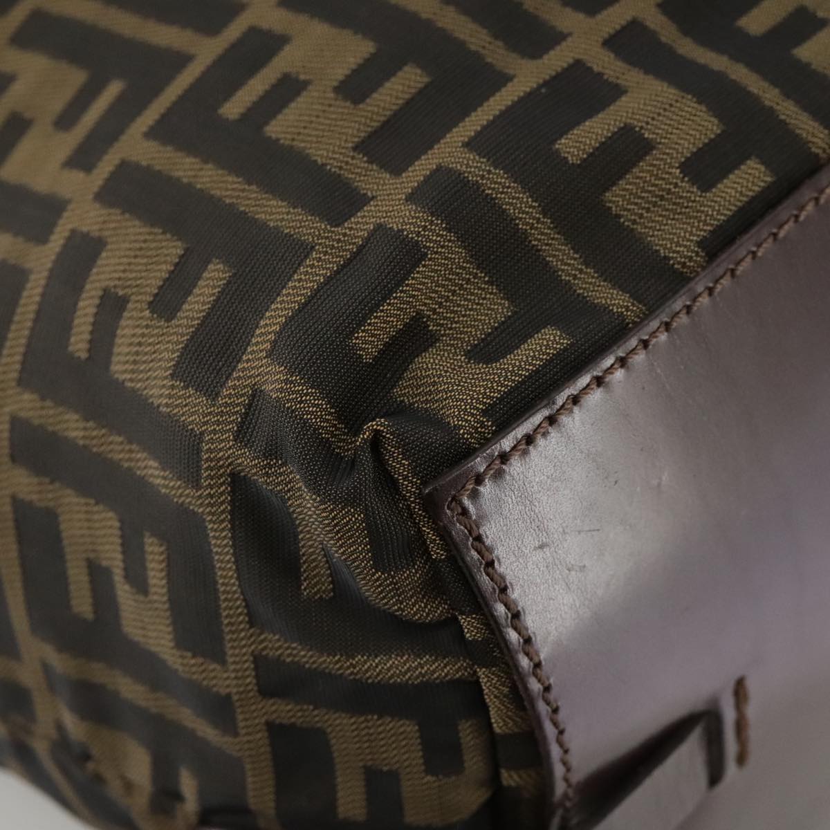 FENDI Zucca Canvas Tote Bag Brown Black 109151