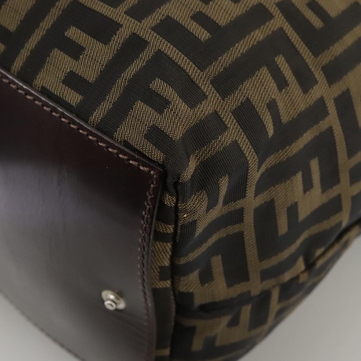 FENDI Zucca Canvas Tote Bag Brown Black 109151