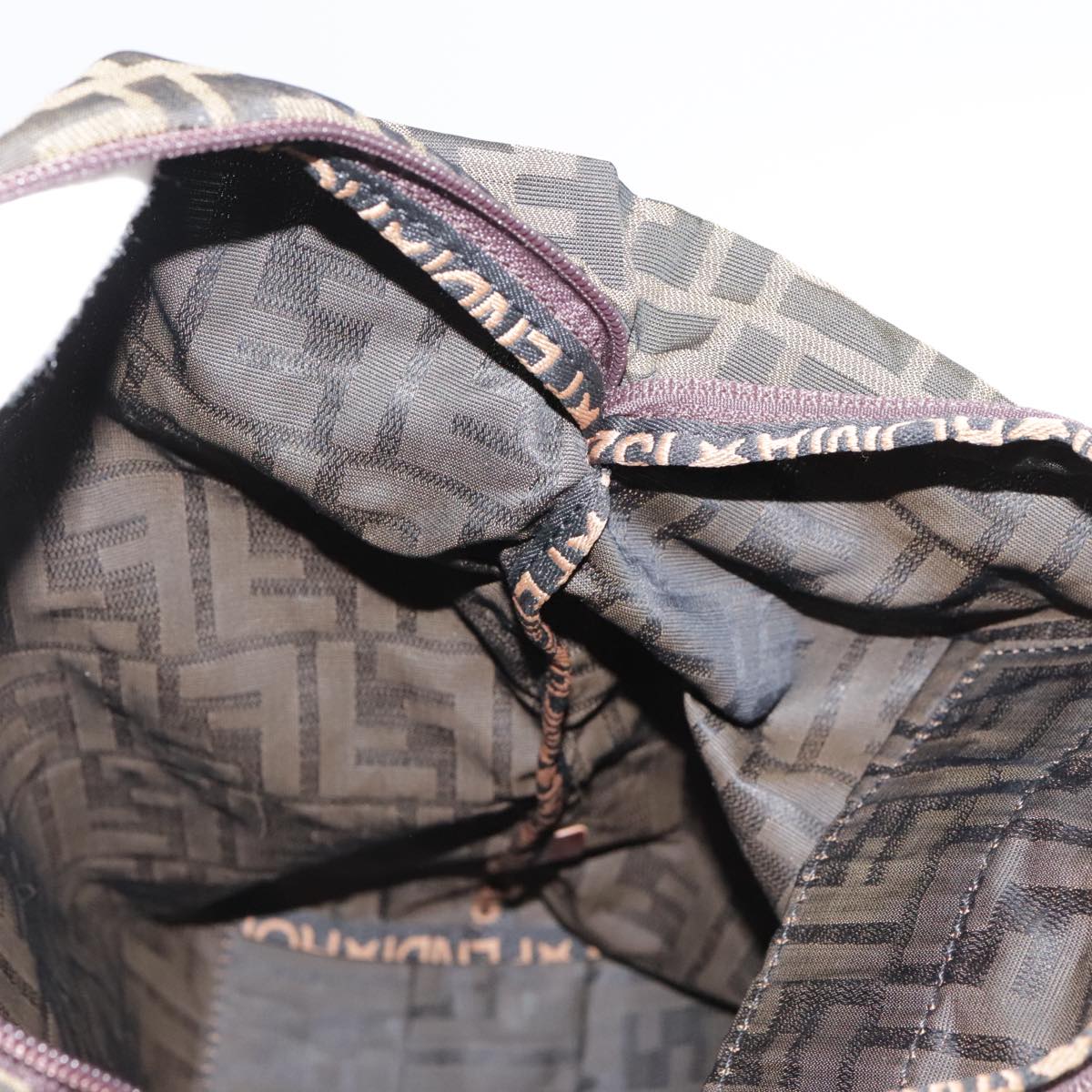 FENDI Zucca Canvas Tote Bag Brown Black 109151
