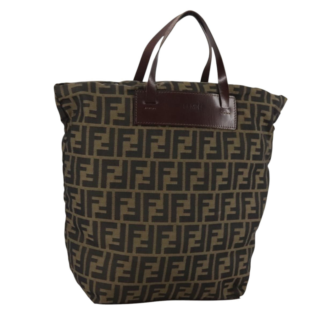 FENDI Zucca Canvas Tote Bag Brown Black 109151