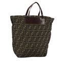 FENDI Zucca Canvas Tote Bag Brown Black 109151