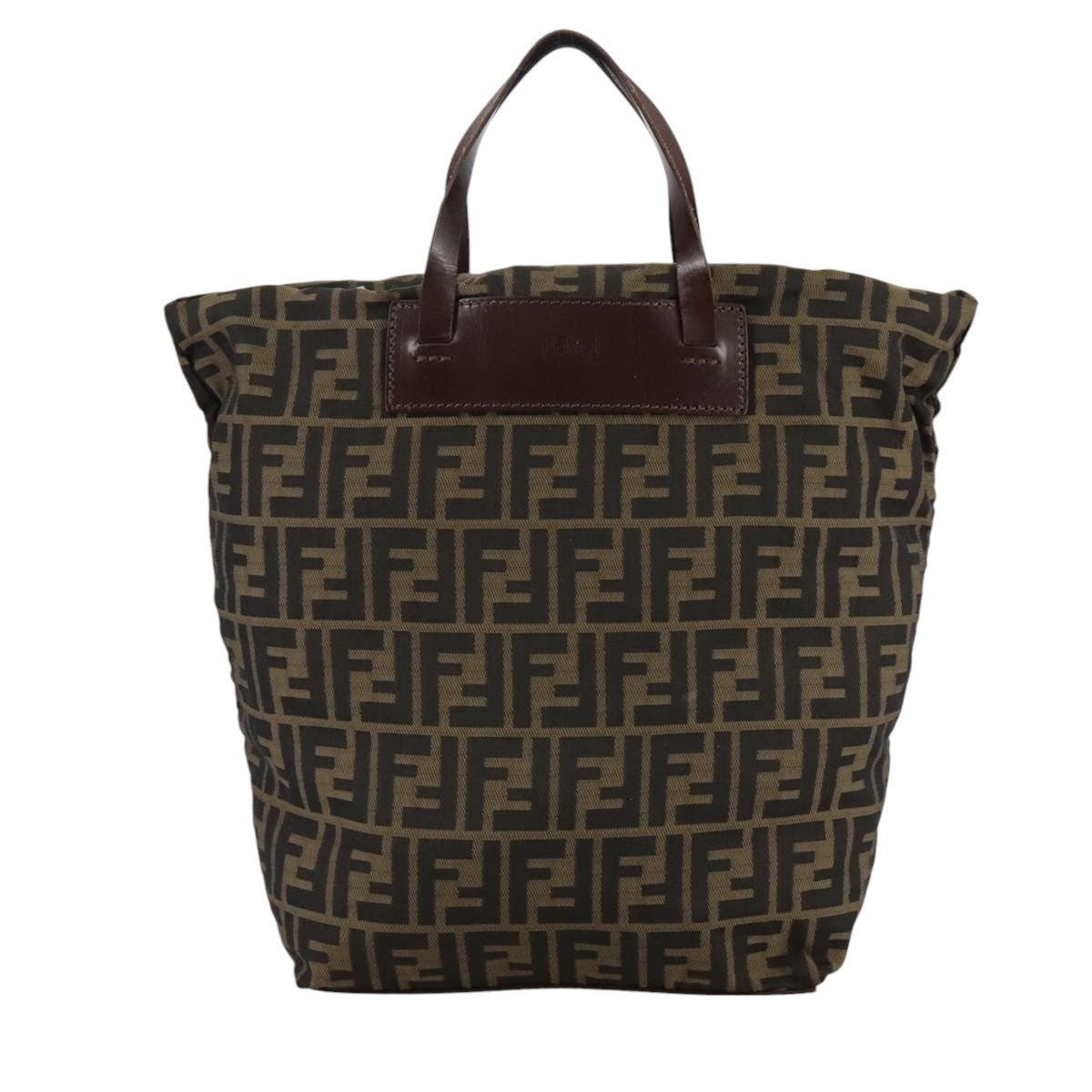 FENDI Zucca Canvas Tote Bag Brown Black 109151