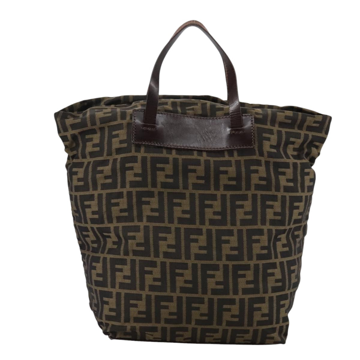 FENDI Zucca Canvas Tote Bag Brown Black 109151