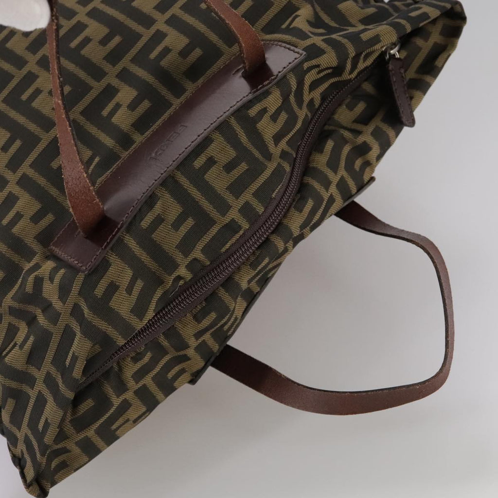FENDI Zucca Canvas Tote Bag Brown Black 109151