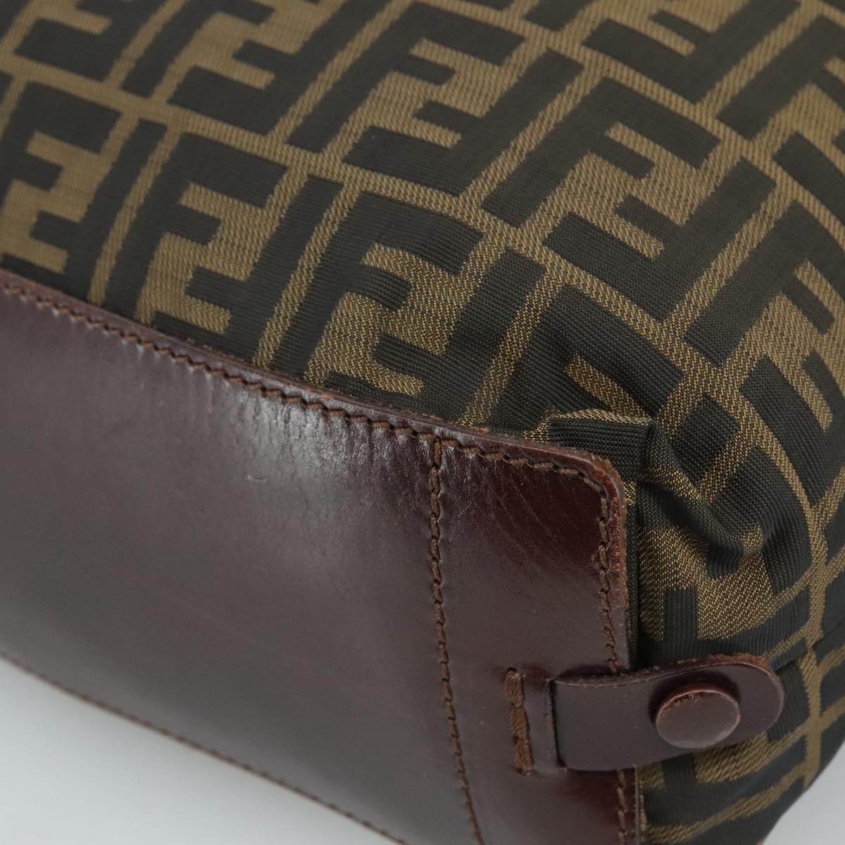 FENDI Zucca Canvas Tote Bag Brown Black 109152
