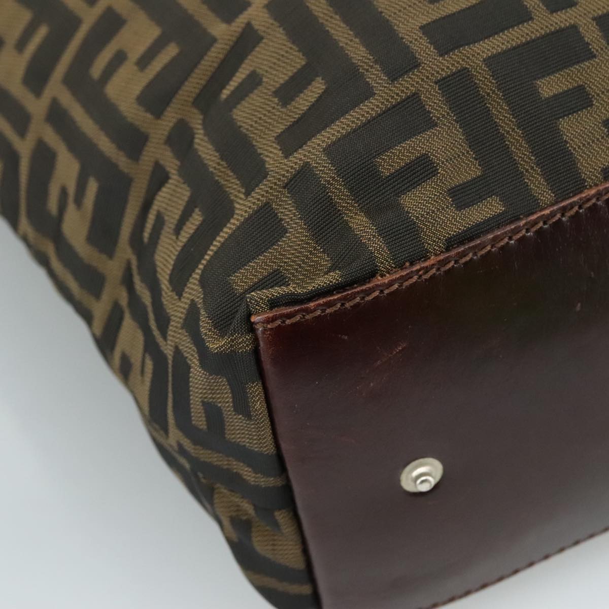 FENDI Zucca Canvas Tote Bag Brown Black 109152